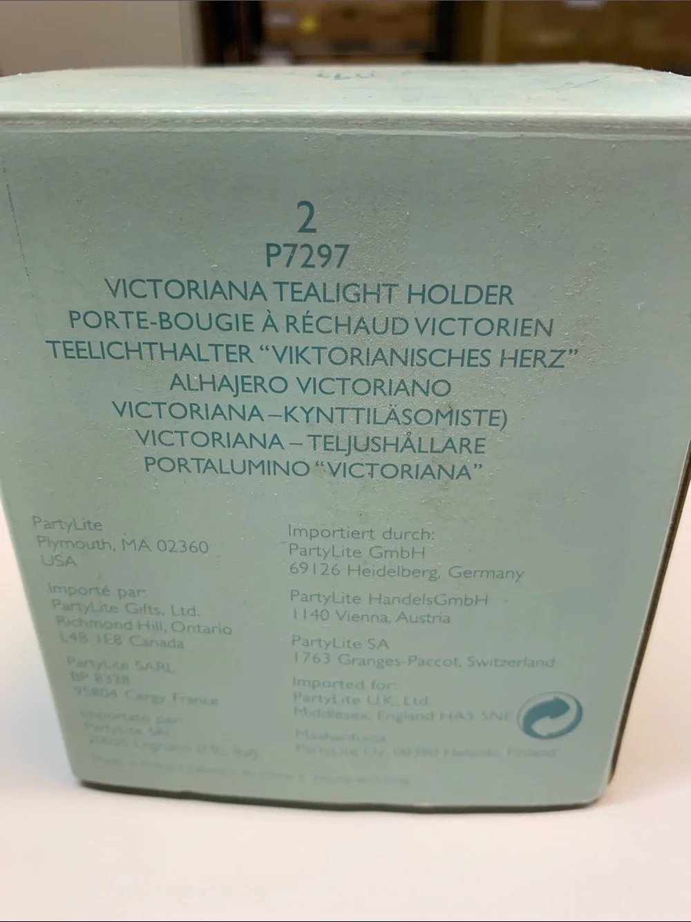 PARTYLITE Victorians Heart Porcelain Tealight Candle Holder P7297 NEW in Box